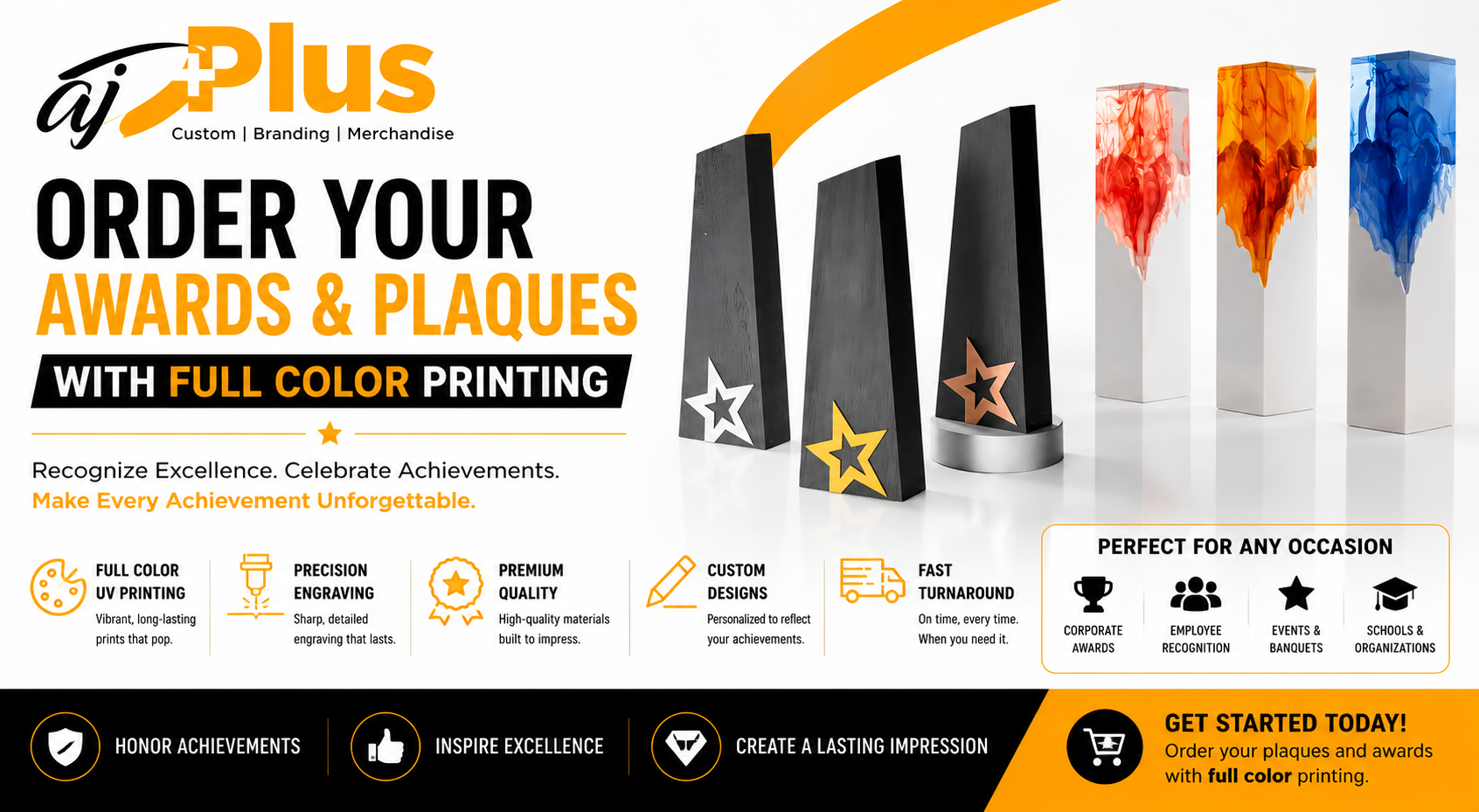 Order your awards and plaques with full color printing